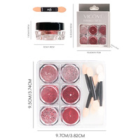 Kit de poudre à ongles effet miroir laser titane or 6 couleurs, pigment chromé métallique ultra-fin éclat étoilé pour manucure gel UV, salon et DIY à domicile