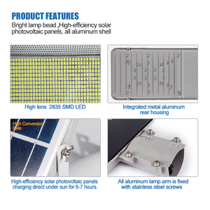 Lampione Solare LED 200W 300W 500W con Chip LED, Illuminazione Stradale Esterna a Energia Solare - Product Image 5
