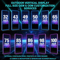 Pantalla Táctil Publicitaria para Exteriores de 32 43 65 86 Pulgadas, OEM ODM, con Soporte de Piso, Alto Brillo, Kiosco LCD para Exteriores