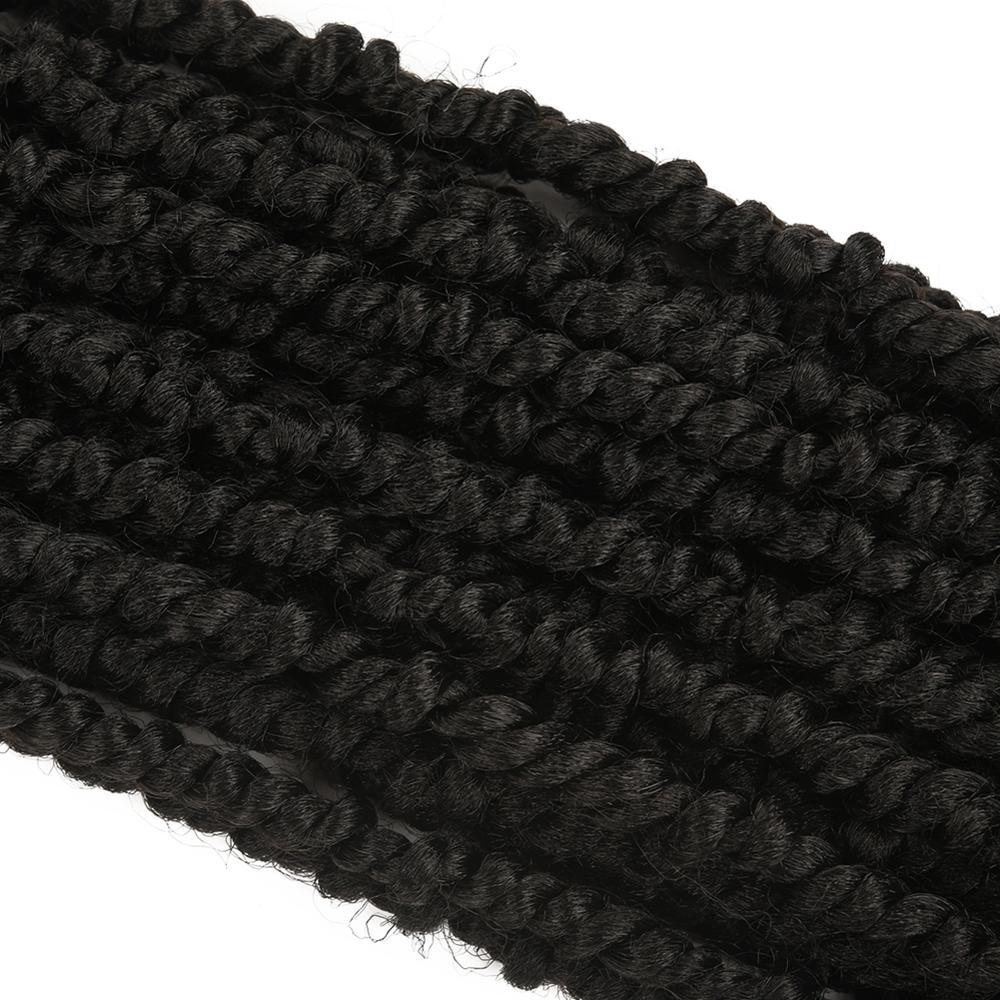 Fibre Résistante à la chaleur Noir Premium Bombe Printemps Passion Torsion Crochet Tresse Cheveux Synthétiques