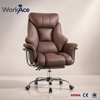 Chaise de bureau en gros, fournie par l'usine, certifiée, MOQ 5, en cuir, ergonomique, rembourrée, pivotante, réglable, inclinable, dossier haut