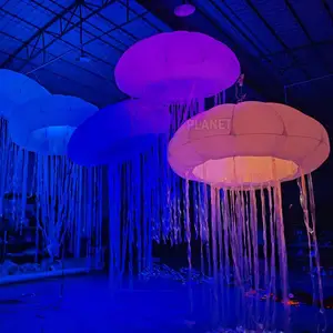 Popular New Style Colorful LED Inflatable Cone Inflatable LED Lighting Pillar Jellyfish Balloon For Sale