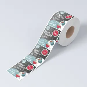 Roll Adhesive Custom Printed Sticker Label Private Glass Plastic Kitchen Jar Label For Food