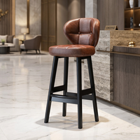 Nouvelle Arrivée Mobilier de Bar pour la Maison Chaises de Bar Tabourets Ergonomiques en Bois et Cuir Chaise Haute de Luxe pour Hôtels pour Accueillir les Clients