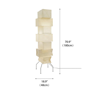 <span class=keywords><strong>Lampada</strong></span> da Terra Nordica Wabi Sabi per Soggiorno e Camera da Letto, Decorazione in Carta di Riso e Metallo, Luce Artistica <span class=keywords><strong>a</strong></span> Cubo Impilato, <span class=keywords><strong>Lampada</strong></span> da Terra Lana - Product Image 6