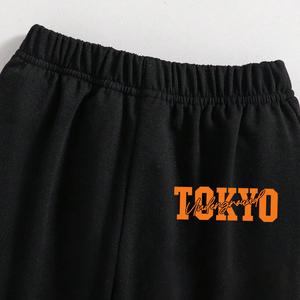 Tenue noire pour petits garçons, sweat-shirt à col rond avec lettres imprimées et pantalon de <span class=keywords><strong>jogging</strong></span> à taille élastique, ensemble de vêtements décontractés pour <span class=keywords><strong>enfants</strong></span> - Product Image 3