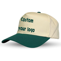 Gorra de béisbol de 5 paneles de sarga de algodón azul 100% personalizada en 2 tonos, gorras deportivas con bordado 3D, logotipo personalizado, gorra de béisbol con marco