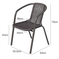 Ensemble table et chaises minimalistes d'extérieur, avec dossier, idéal pour les loisirs quotidiens sur les balcons et les lieux en plein air