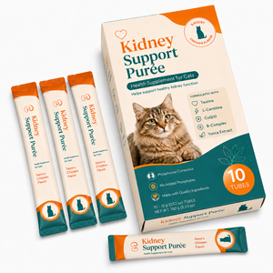<strong>Cat</strong> Kidney Pur&eacute;e 10 Tubes Pack Paste Savory Chicken Flavor Customized Packaging Formula Wholesale Lickable Pet Health Treats - Product Image 1