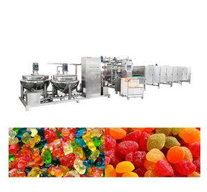 Fabrika doğrudan tedarik tam otomatik ayı merkezi dolum sakızlı şeker yapma makinesi şeker üretim hattı CE ile