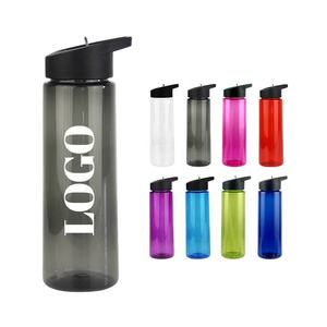 Bouteilles d'Eau de Sport en Plastique Sans <span class=keywords><strong>BPA</strong></span> de 400 ml et 750 ml avec Couvercles à Paille Rabattable, Diverses Couleurs Disponibles en Stock, Logo Personnalisé - Product Image 1