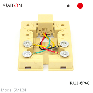6P4C cổng duy nhất Rosette <span class=keywords><strong>6</strong></span> <span class=keywords><strong>pin</strong></span> bề mặt gắn kết 4 lõi thiết bị đầu cuối RJ11 điện thoại Hộp nối - Product Image 6
