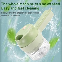3D Groene 4-in-1 Mini Elektrische RVS Groente Snijder Draagbare Groentehakker Ecologische Rasp Groentesnijder