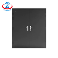 Zhtdoor Factory GB standar 90 keamanan pintu baja eksterior pintu masuk api logam hitam