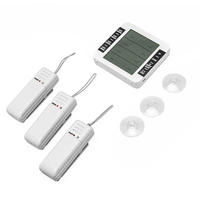 Termometer Kulkas Digital Nirkabel untuk Rumah Tangga, 3 Sensor, Layar LCD Besar, Alarm Suara, Min/Max