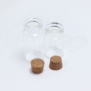 Vente en gros de mini flacons ronds pour vœux, 5ml, 10ml, 15ml, 20ml, 25ml, flacons en verre transparent, logo personnalisé, impression sérigraphique, emballage cosmétique, bouchon en liège - Product Image 2