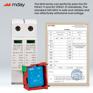 Parasurtenseurs Mday T2 MLN40 2P 1000V DC, protections contre les surtensions, prises de protection contre les surtensions, dispositif de protection contre les surtensions solaires - Product Image 5