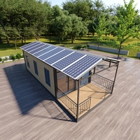 Maison préfabriquée hors réseau à énergie solaire avec panneaux solaires pour l'hébergement de camps de construction isolés