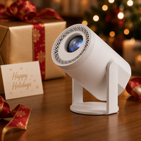 Mini projecteur TURN1 200 ANSI Android 14, projecteur de cinéma maison portable, cadeau de Noël, idée cadeau de vacances pour la famille et les amis