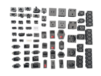 Cuivre noir et nylon IEC 60320 C8 prise d'alimentation secteur adaptateur de prise industrielle à 2 broches