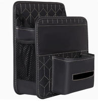 Organisateur de siège arrière de voiture en cuir PU, multi-poches avec boîte à mouchoirs, rangement universel pour l'intérieur
