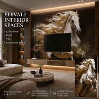 Lámina Decorativa de PVC con Diseño de Caballo Blanco MORLENX, Impresión UV 3D, Impermeable, Fácil de Limpiar, para Paredes Decorativas de Clubes y Recepciones