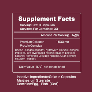 OEM Private Label Multi <b>Collagen</b> Capsule with Protein <b>Collagen</b> Complex Supplement for Healthy Skin Help Bone Strength Capsules - Product Image 2