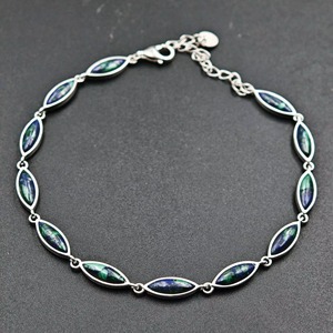 Bracelet pour femme en argent sterling 925 plaqué or avec pierre d'Eilat, style roi Salomon, pour Bat Mitzvah, Hanouka, cadeau - Product Image 3