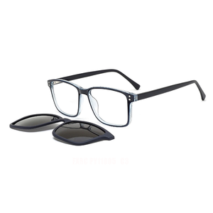 Lunettes optiques haut de gamme de luxe monture lunettes de soleil TR90 bleues/transparentes avec <span class=keywords><strong>lentilles</strong></span> TAC conception de lunettes à clipser à la mode - Product Image 5