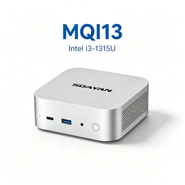 MQi13 Intel I3 1315U Mini PCS 16GB LPDDR4 1TB M.2 NVMe SSD WIFI6 Factory Direct Business Computer for Windows 11 Pro