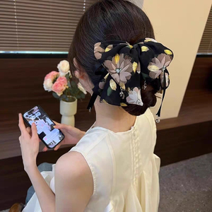 Hot Selling Temperament Elegant Black Bowknot Hairpin <b>Sweet</b> Style Women's Fabric Hairpins Fashionable Jewelry Wholesale - Product Image 2