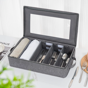 Contenitore porta posate con divisori regolabili e coperchio con <span class=keywords><strong>cerniera</strong></span> - Product Image 6