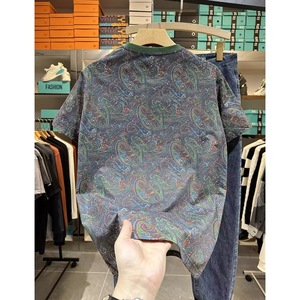 T-<span class=keywords><strong>shirt</strong></span> Homme Jacquard <span class=keywords><strong>Vintage</strong></span> Haut de Gamme Tendance 2026 à Manches Courtes – Nouvelle Collection Été Demi-Manches - Product Image 4