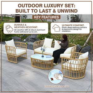 <span class=keywords><strong>Salon</strong></span> <span class=keywords><strong>de</strong></span> <span class=keywords><strong>jardin</strong></span> extérieur moderne, canapé extensible imperméable, ensemble <span class=keywords><strong>de</strong></span> meubles <span class=keywords><strong>de</strong></span> luxe en rotin PE pour patio - Product Image 5