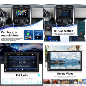 Podofo 2 Din 7 "ワイヤレスCarPlay/AndroidオートカーラジオIPSタッチスクリーンカーステレオBT FM USB AUX SDカードEQカーMP5プレーヤー - Product Image 2