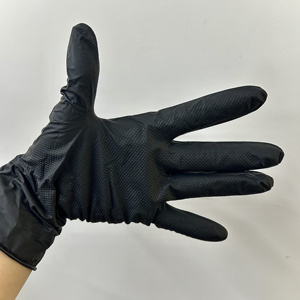 Industrial Mechanical Heavy Duty Orange Nitrile <strong>Gloves</strong> 8 Mil Disposable Diamond <strong>Grip</strong> Work Black Nitrile <strong>Gloves</strong> XL - Product Image 3