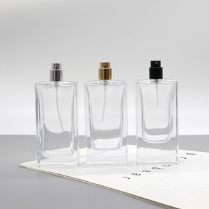 Wholesale 80ml Thick-Bottomed Glass Perfume Refill Bottles 60ml Square Cosmetic Empty <b>Spray</b> Bottles with Snap-On Caps - Product Image 1