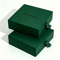 Boîte d'emballage populaire pour collier, boucles d'oreilles, bracelet, bague, montre, portefeuille, boîte à tiroir en papier recyclable personnalisable avec sac à bijoux