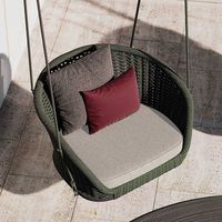 Chaise suspendue en forme d'œuf en rotin tressé en aluminium de qualité supérieure, minimaliste, pour l'intérieur et l'extérieur