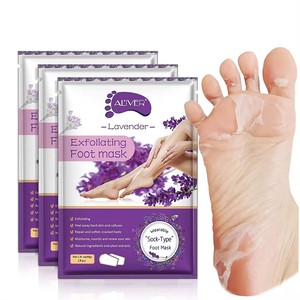 ALIVER <span class=keywords><strong>Masque</strong></span> pour les pieds à la lavande, soin naturel à base de plantes pour la peau des pieds, hydratant, <span class=keywords><strong>exfoliant</strong></span>, peeling - Product Image 1