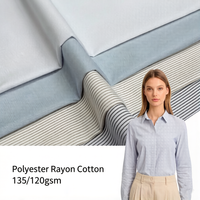 Tissu tissé léger et infroissable en mélange polyester, viscose et coton pour chemisiers et robes, couleur personnalisée OEM