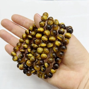 Pulsera de Ojo de Tigre Amarillo de Grado AAA, Cuentas Redondas Semipreciosas al por Mayor, 8mm, 7.5 Pulgadas - Product Image 3