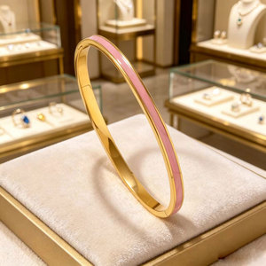 Fashion Wholesale Luxe Luxury Stainless Steel 18K PVD Gold Plated Enamel <b>Bangle</b> <b>Bracelet</b> for Women - Product Image 5