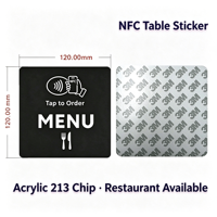 Autocollants de table en acrylique NFC ukrainiens pour carte de commentaires Google, avec fonction de lecture par simple contact, pour menu et signalisation de codes en espagnol et allemand