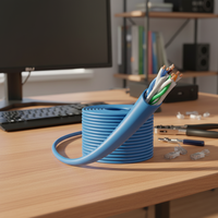 Câble LAN Cat6 de marque ST, production d'usine, haute qualité, cuivre pur, câble réseau UTP, longueur et couleur personnalisées