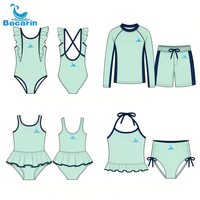 Maillots de bain personnalisés pour enfants : Tankini une pièce personnalisé pour filles, Rashguard à manches longues pour garçons, Tenues de bain pour enfants avec volants et bordures contrastées