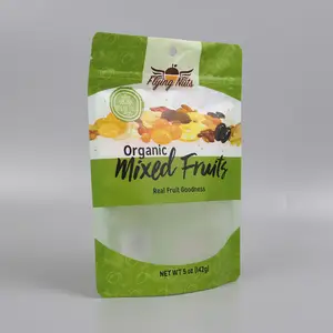 Bolsa de plástico para embalagem de nozes com logotipo personalizado, sacos para armazenamento de alimentos, frutas secas, sacos de manga, alimentos secos