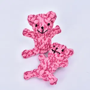 Rope Chew Toy New Design High Quality Custom Dog Chew Mini Toys Bulk Pink Cotton Rope Interactive Dog Toy Set