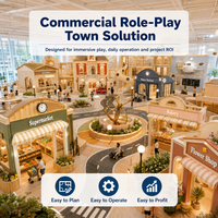 Equipo de juegos infantiles para interiores, modular, multinivel, con diseño de ciudad y circuito de carreteras, para escaparates, estándar EN1176, Play Cafe
