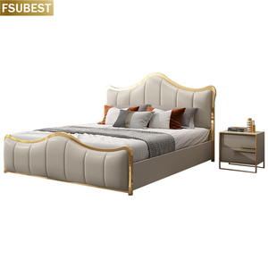 Cadre de lit de luxe pour hôtel, sommier en bois pour chambre à coucher, meubles de chambre à coucher, lit king-size, sommier, meubles - Product Image 6